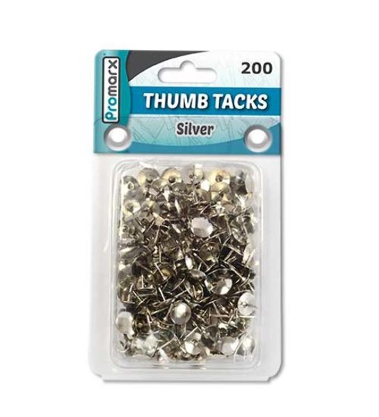 Wholesale Thumb Tacks Silver, 200 Count