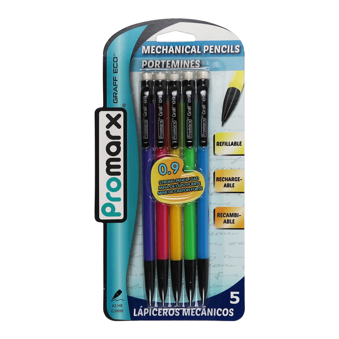 Wholesale Mechanical Pencils 5 Color Pack, 0.9mm Lead