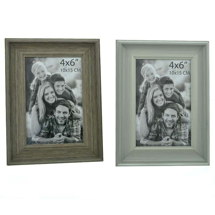 Wholesale Plastic Photo Frame 4" x 6" Brown/Grey DollarDays