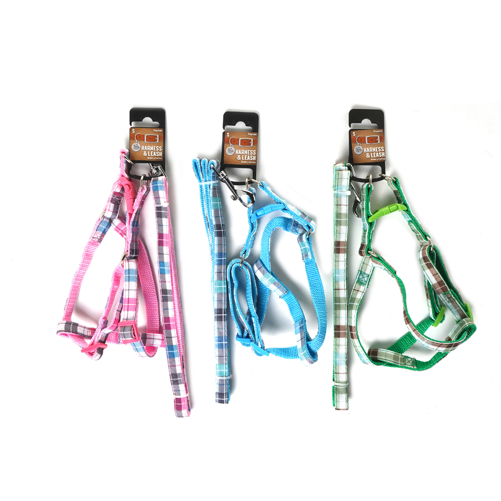 Wholesale Harnesses and Leashes Assorted Plaids, 20"