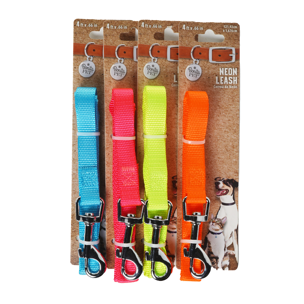 Wholesale Dog Leashes Assorted Colors, Neon, 4'