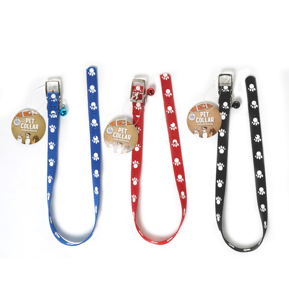 Wholesale Dog Collars Assorted Colors, Paw Print Design, 15.75"