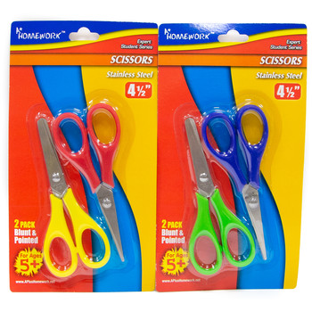 School Scissors - 2 pack - metal - blunt+pointed