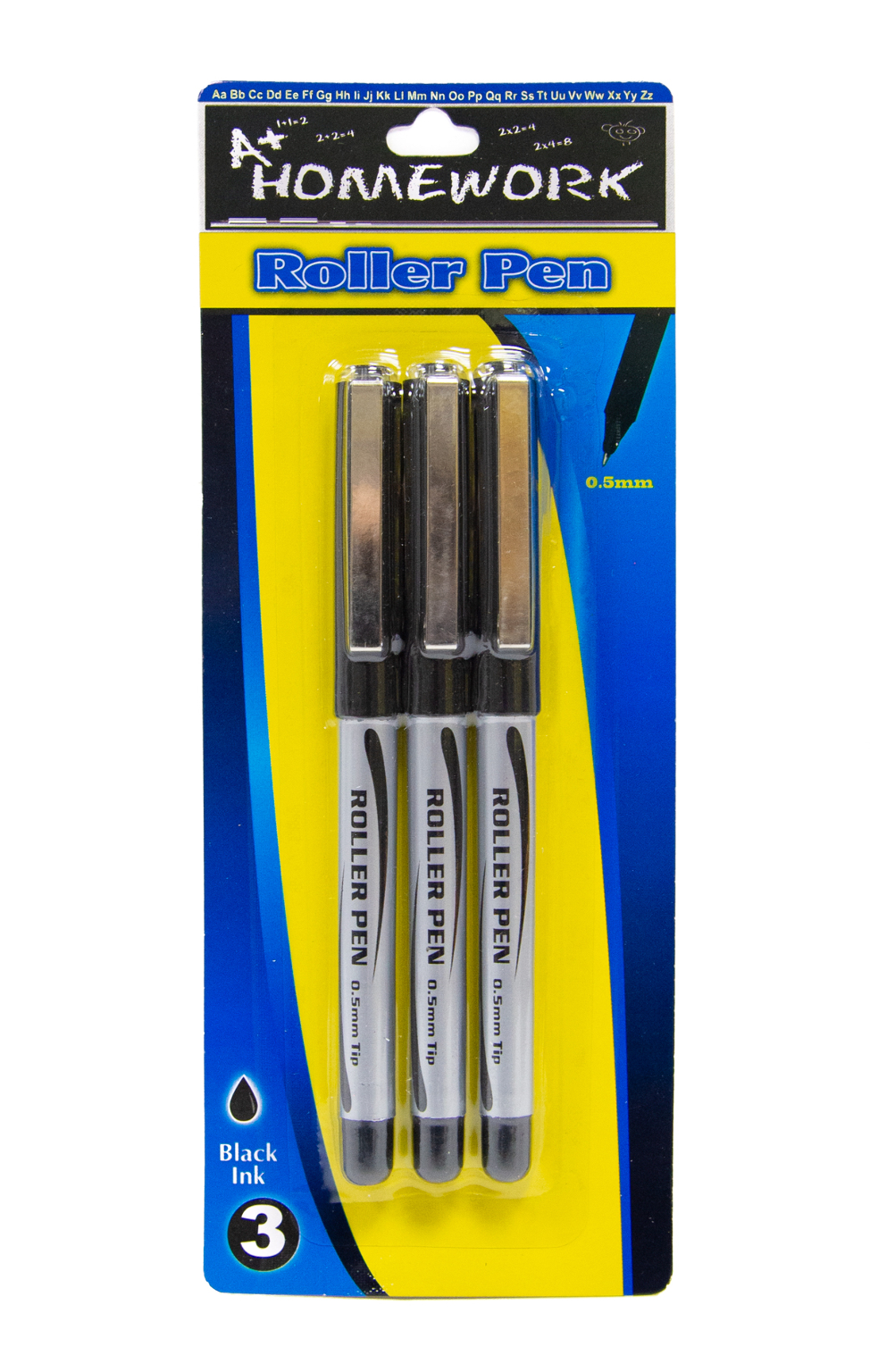 Wholesale Roller Pens - 3 Pack - Black Ink(48x.09)