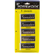 Erasers - jumbo size - vinyl - 1" x 2.6" - 5 ct