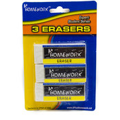 Erasers - White - 3 pack