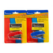 Mini-Stapler  + 500 Staples - assorted colors