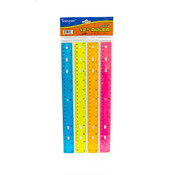 Plastic Ruler - 12" - 4 pack assorted colors