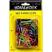 Paper Clips - Asst.Vinyl Colors - 1.25"-160ct
