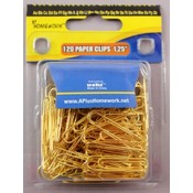 Gold Colored Paper Clips - 1.25" - 120 pack