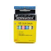 Assorted Colored Chalk - 3"Sticks - 12 Pack Boxed