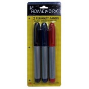 Permanent Markers - 3 pack - Red,Black,Blue