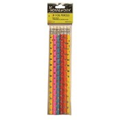 Pencils - Foil Printed Asst.Designs - 6 Count