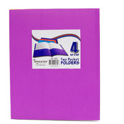 Two Pocket Folders - 4 Pack - Assorted Colors