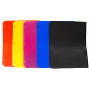 Plastic Two Pocket Folders - 8.5" x 11" assorted colors
