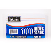 Index Cards White - Ruled - 100 Count - 3" x 5"