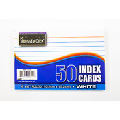 Index Cards White Ruled - 50 Count - 4" x 6"