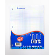 Quad Ruled Filler Paper - 100 Sheet - 10.5" x 8"