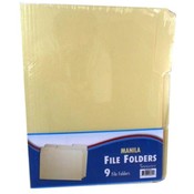Manila File Folders - 1/3 cut - 9 count