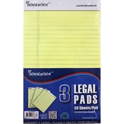 Junior Legal Pad - Yellow Paper - 5"x8" -3 pk