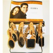 24 Piece Wooden Hairbrush Display