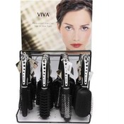 24 Piece Black &amp; White Hairbrush Display
