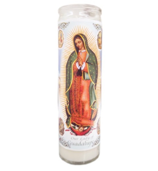 Wholesale White Virgen De Guadalupe Religious Candle (SKU 2339126