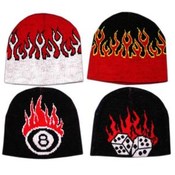 Assorted Beanies with Flames