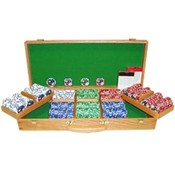 500 11.5g Jackpot Casino Clay Chips w/ Oak Case