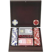 100 11.5G Holdem Poker Chip Set w/Mahogany Case