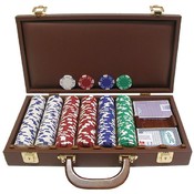 Two Color Striped Suited Chips in Case 300 Set