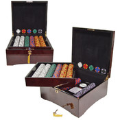 750 14g Tri Color Ace/King Suited Chips in Mahogan