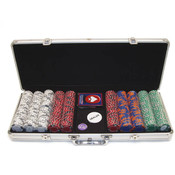 500 Chip Tri-Color Triple Crown Set w/Aluminum Cas