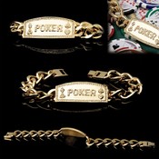 Gold Link Non-Engraved Poker Bracelet