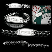 Silver Link Poker Champion Bracelet