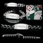 Silver Link Non-Engraved Poker Bracelet