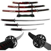 Deluxe Red Dragon Katana Samurai Sword Set
