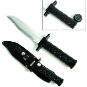 Black Survival Knife with Survival Gear - 10 inche