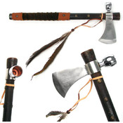 Tomahawk Peace Pipe - 19 Inches with Wood Handle