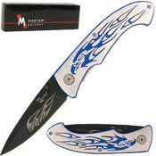 Engraved Eagle Handle Folding Pocket Knife Over 7.