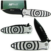 Silver Bullseye Pocket Knife  Folder - 440 Stainle