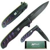 Stainless Steel Ti-Coated Folder, Black Handle 3.6