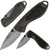 Superb Folding Knife w/ Wood handle 6 1/2 inches