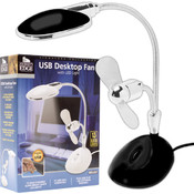BLACK 2 in 1 Laptop Desk LED Lamp and Fan