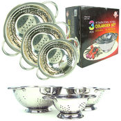 3 Piece Deluxe Stainless Steel Colander Set - As S