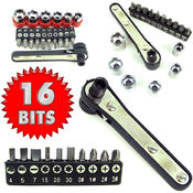 17 pc Deluxe Mini-Ratchet Screwdriver Socket Set