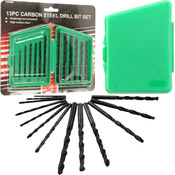 Carbon Steel Drill Bit Set w/Carrying Case