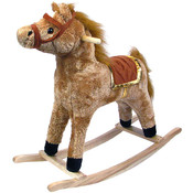 Horse Plush Rocking Horse - Wooden Rocker