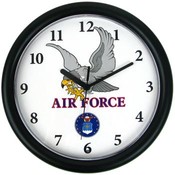 Deluxe Chiming US Air Force Clock Featuring Eagle