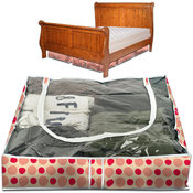Set of 6 Under Bed Organizers Queen Pink Polka Dot